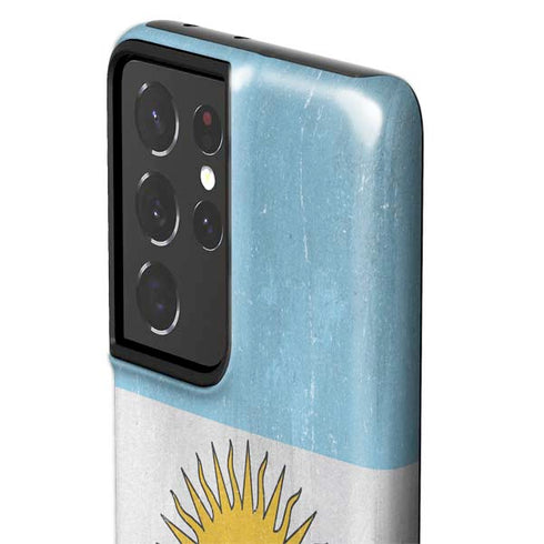 Argentina Flag Distressed Galaxy S21 Ultra 5G Pro Case
